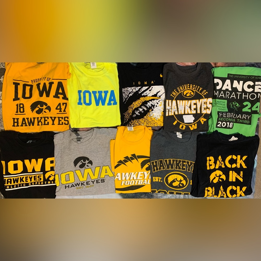 16!! Iowa Hawkeye t-shirts for only $30